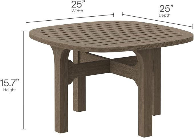 Modway Saratoga 4-Piece Teak Wood Outdoor Furniture Set in Weathered Gray White - Patio Conversation Set with Sofa, 2 Armchairs, and Coffee Table