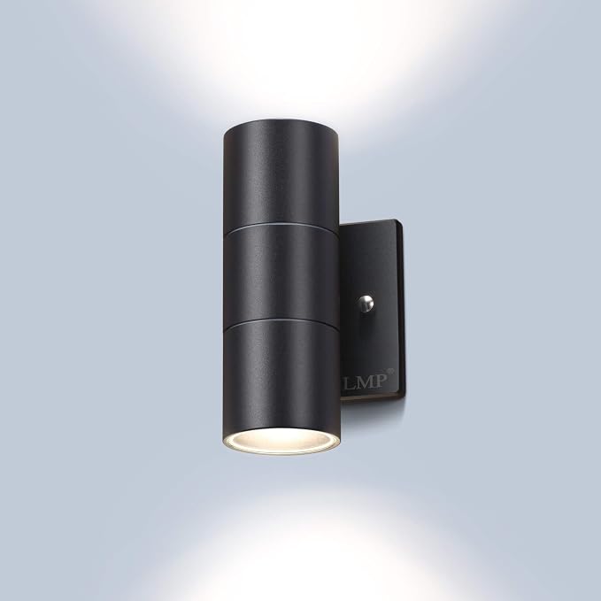 LMP Modern Outdoor Wall Light, Aluminum IP65 Waterproof Porch Light | Up and Down, 3000K 5W G10 Bulbs Included, ETL Certified, Outside Wall Exterior Lighting Fixtures for House,Front Door,Garage