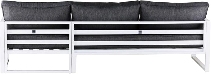 Elle Decor Paloma Outdoor Patio Furniture Collection in Weather-Resistant Metal Frame Patio, Sectional, White