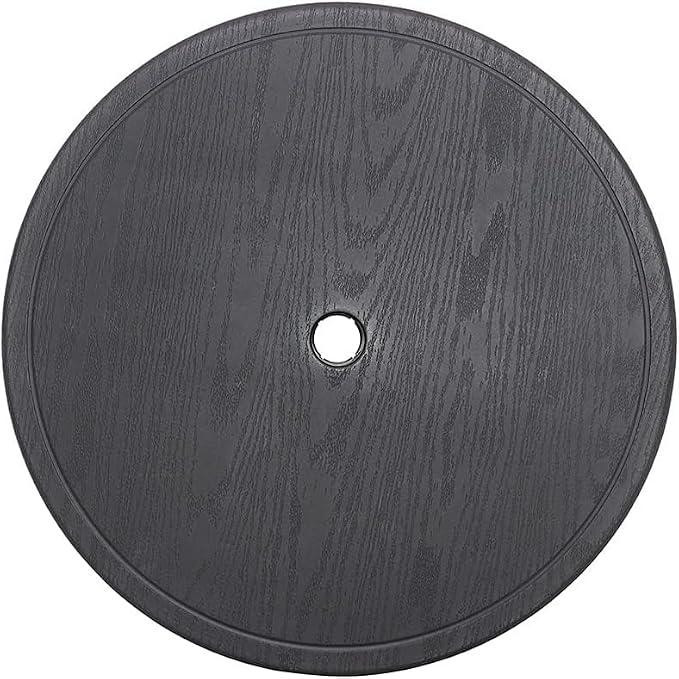 Outdoor Adjustable Umbrella Table Tray, 20'' Portable Round Umbrella Table Top for 1.5ft Patio Umbrella Pole, Black.