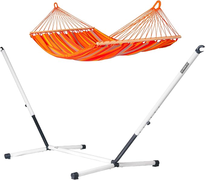 LA Siesta® Alisio Hammock with Spreader Bar & Nautico Stand, Portable Outdoor Hammock with Stand Heavy Duty, 2 Person Hammock with Stand for Outside Patio Porch - Max 355 Lbs, Toucan