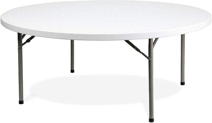 EventStable TitanPRO Plastic Folding Table - Sturdy Outdoor Folding Table - Lightweight Fold Up Table for Weddings Cocktail Parties patios - 72'' Round - 5 Pack