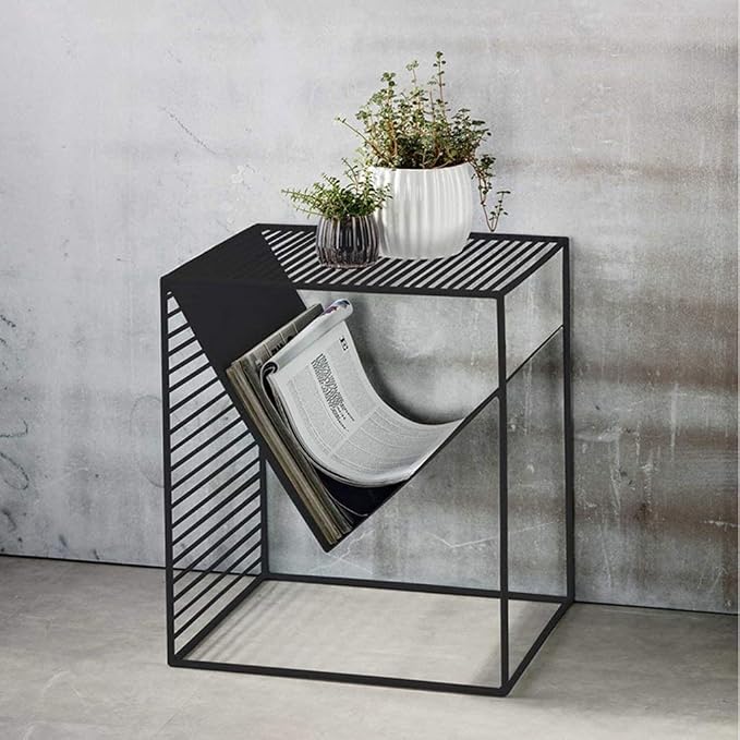 VIDI Iron Square Table，Square Wrought Coffee Table Outdoor End Nesting Side Tables Plant Stand