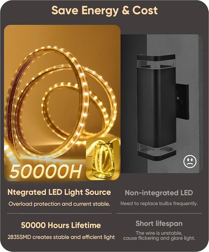 Aipsun Black Outdoor Wall Sconce 3000K 4000K 6000K, 56.3in Modern Exterior Light 1 Pack, Long LED Linear Wall Light Outside Lighting for Entrance, Hallway, Garage, Porch(3CCT)