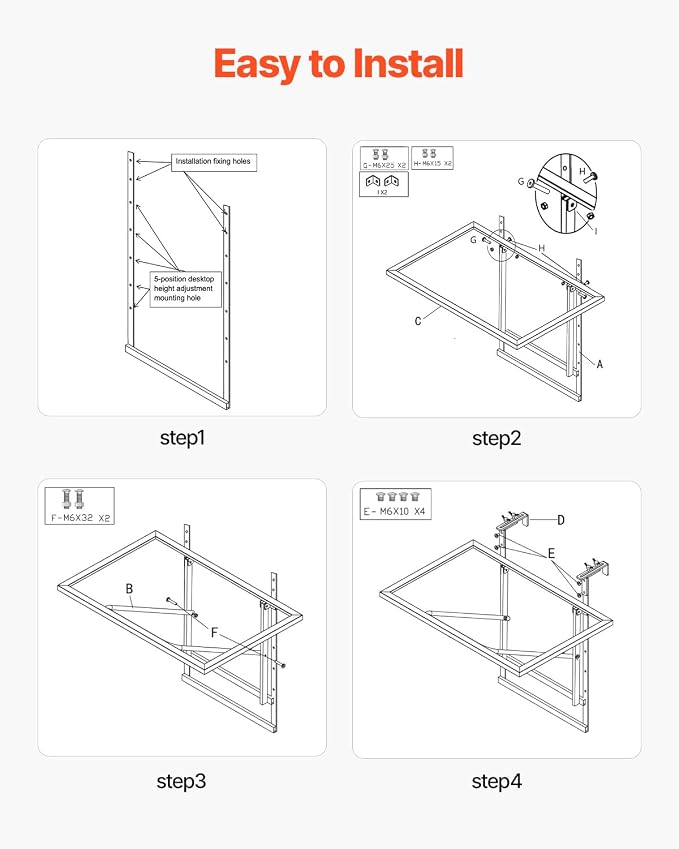 VEVOR Balcony Hanging Table, 24 x 16 inch Metal Folding Balcony Railing Table, 5-Level Adjustable, Fit Railing from 1" to 4.7", Serving for Outdoor Bar, Patio & Deck