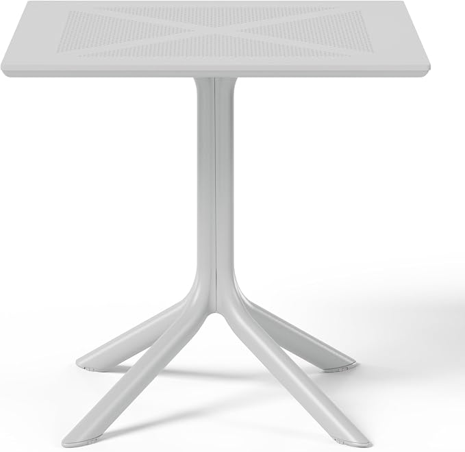 WestinTrends Playa 31.5" Square Plastic Outdoor Patio Dining Table for 4, Gray