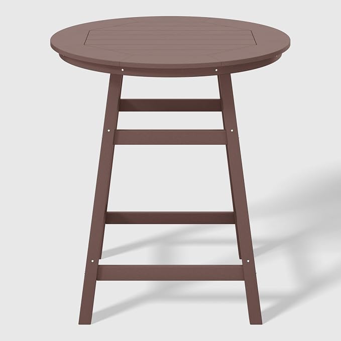 WestinTrends Malibu 5-Piece HDPE Outdoor Patio Dining Bar Bistro Table Set with Counter High Round Bar Stools