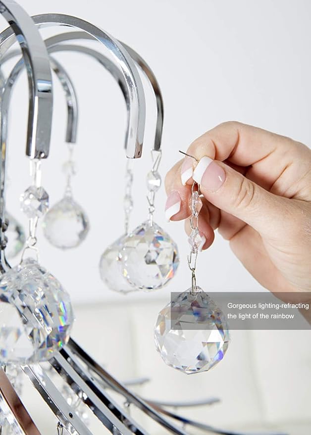 MerryNine 20pcs Sun Shine Catcher Chains for Pendant Prisms, 18.11 inch Prismatic Ball Suspension Chain with Hook for Crystal Prism Decoration DIY Crystal Decoration