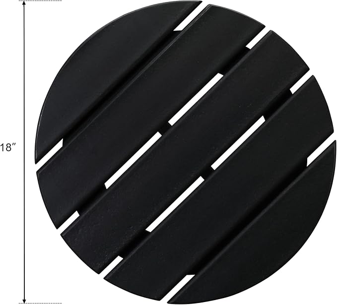 Patio Side Table, Pool Composite Patio Table,HDPE End Tables for Backyard,Pool, Indoor Companion, Easy Maintenance & Weather Resistant (Style 2-Black)