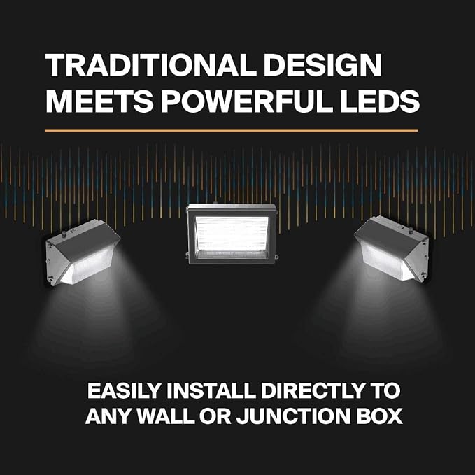 ledmo LED Wall Pack Lights Outdoor 120W 13800LM 5000K | Switch Control Wall Mount Commercial and Industrial Security Flood Lighting for Buildings Warehouses Parking Lots Yard