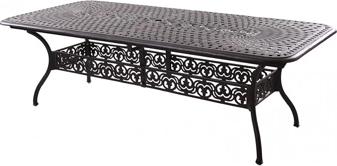 Darlee Series 60 92 X 42 Inch Cast Aluminum Patio Dining Table - Antique Bronze