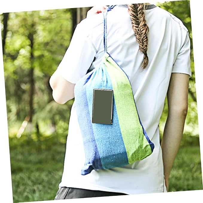 Double Camping Hammock Canvas Outdoor Portable Swing Hammock for Adults and Widened Thickened Blue Canvas for Travel and Patio Use