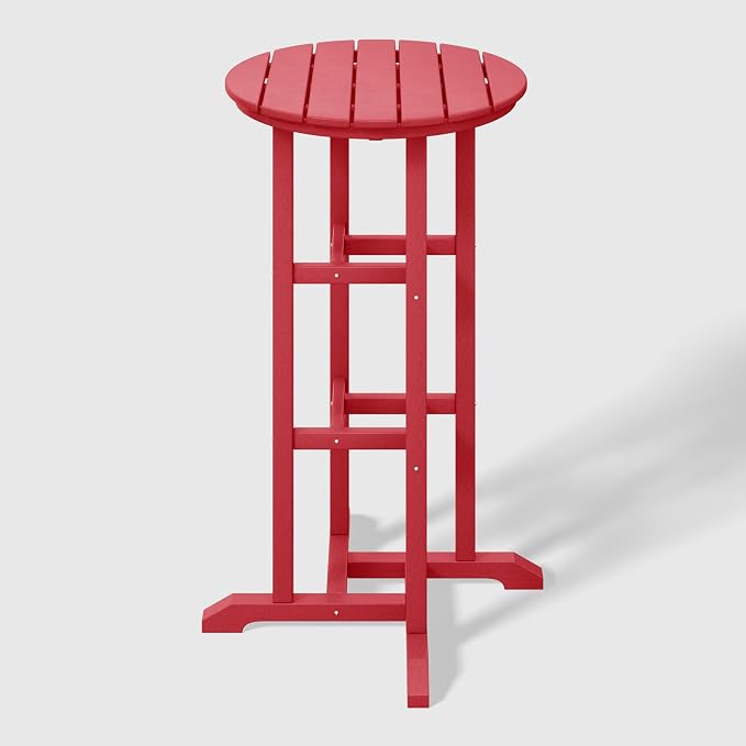 WestinTrends Malibu 42" Counter Height Round Outdoor Patio Bistro Bar Table, Red