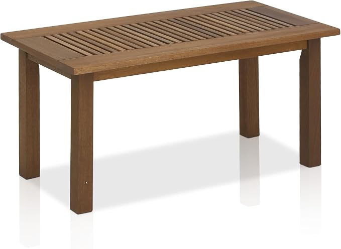 Furinno TIOMAN Patio Table, Outdoor Side Table, Coffee Table in Teak Oil, for Patio, Garden, Porch, for Patio, Garden, Porch, Light Wood