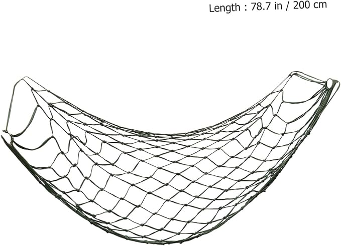 Sosoport Camping Net Hammock 200x120cm Portable Sleeping Net Bed Rope Hammock Nylon Mesh for Outdoor Activities