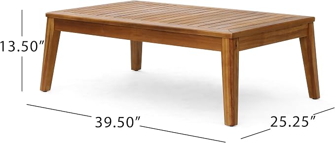 JIVOIT L-Shape Outdoor Furniture Set, 3-Piece Acacia Sectional Patio Sofa Set with 3-Seater Sofa, Coffee Table and Ottoman, Conversation Set for Garden, Poolside, Backyard