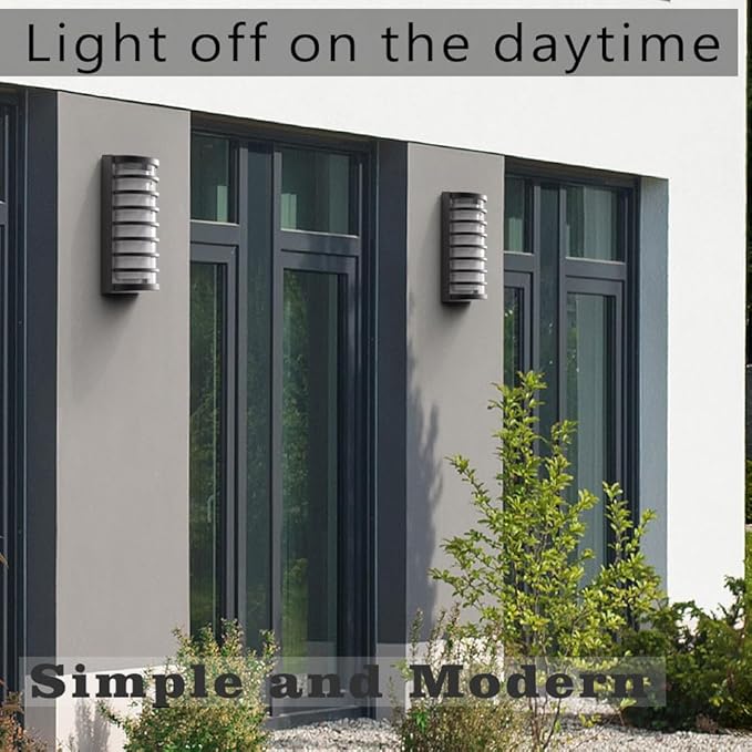 Modern Outdoor Wall Lights 2Packs, 6000k Cool White LED Exterior Light Fixtures,Porch Led Wall Lamps,Porch&Patio Light for House,IP65 Waterproof for Garage Hallway Stairs Gardens(2packs)