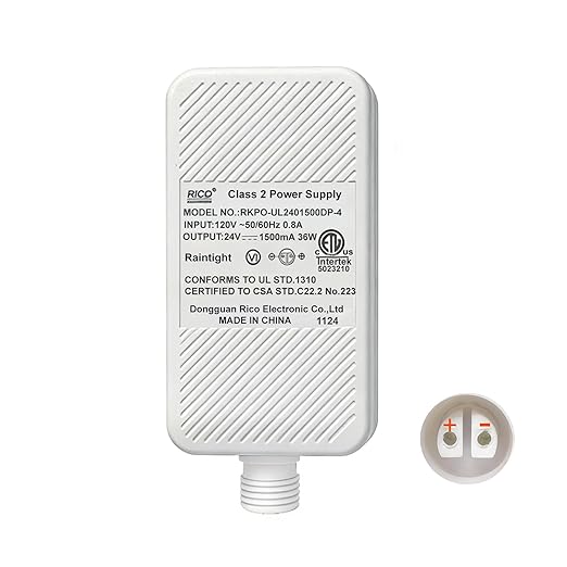 Class 2 Power Supply for Permanent Outdoor Light,24V 1.5A 36W Power Adapter | LED Transformer Replacement and Suitable for Permanent Outdoor Lighting within 50ft