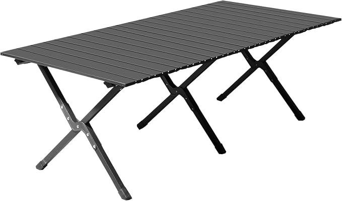 4.5 Ft Folding Portable Picnic Camping Table, Aluminum Roll-up Table with Easy Carrying Bag for Indoor, Outdoor, Beach, Backyard, BBQ, Party, Patio, Picnic