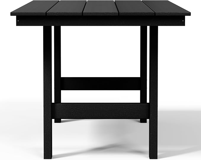 WestinTrends Ashore Outdoor Modern HDPE 66" Wide Rectangle Patio Dining Table for 6, Black