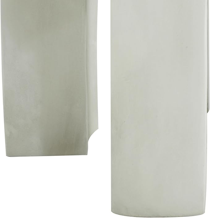 Outdoor Side Table 18" U-Shape Shape Concrete Side Table, Patio Tables for Outside Decorative Garden Stools, No Assembly Accent Table for Patio Porch Living Room, White