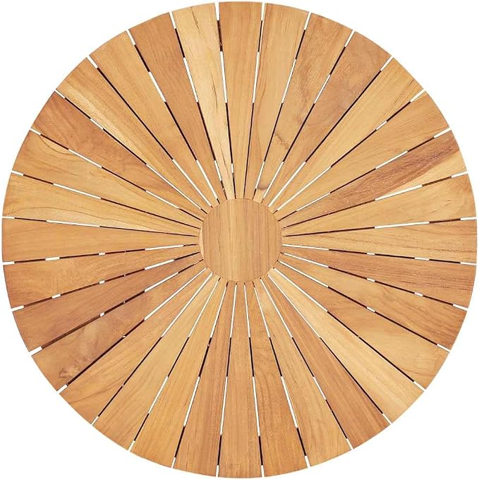4-Piece Balcony Furniture Table Set with Solid Teak Wood and Foldable Design for Outdoor Patio Use
