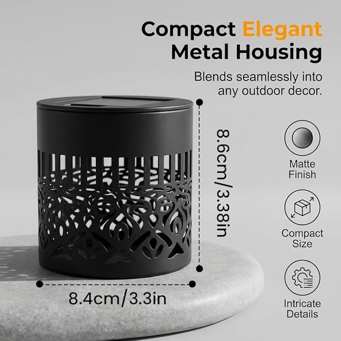 Decorative Solar Mandala Lights, Metal Solar Powered Outdoor Wall Lights Solar Powered Deck Step Stair Light, Waterproof Mandalas Fence Light for Garden Yard Backyard Post Patio Decor (2, Flower)