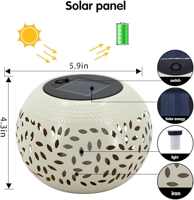 Solar Table Lights Outdoor Waterproof Dancing Flickering Flame Solar Lantern | Solar Lantern Decorative Metal Desktop Lamp for Gifts for Women Outside Garden Yard Patio & Indoor Tabletop Decor
