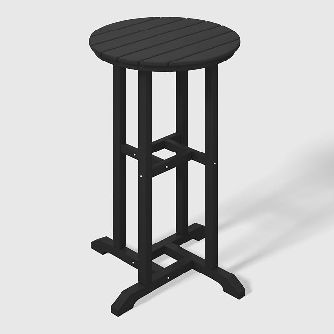 WestinTrends Malibu 37" Counter Height Round Outdoor Patio Bistro Bar Table, Black