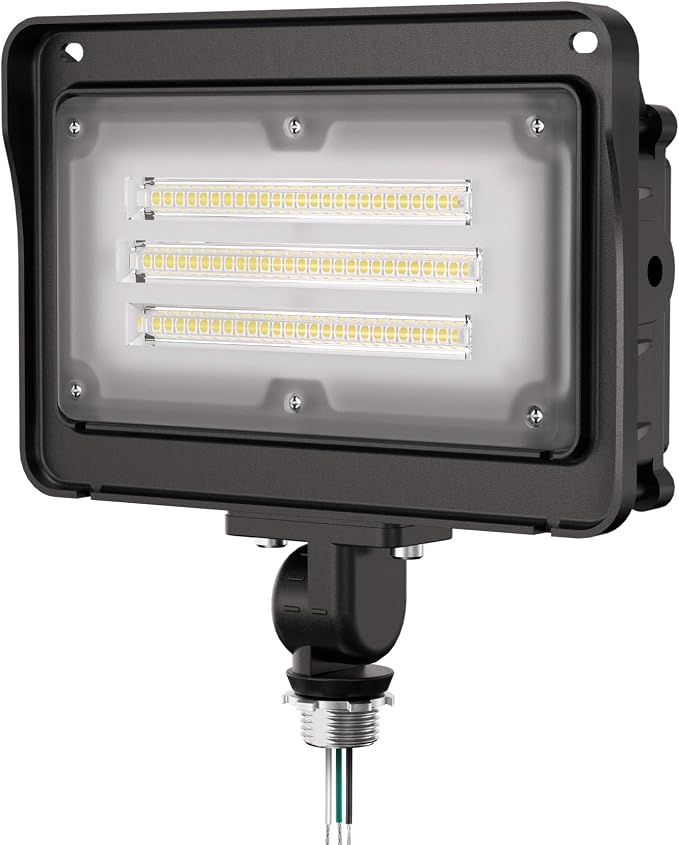 CINOTON 50W 7000LM LED Flood Lights Outdoor, 5000K, ETL Listed, 1 Pack | IP65 Waterproof Security Wall Pack with 180°Knuckle, Dusk to Dawn 100-277V Aluminum Fixture for Warehouse Patio Porch Garage