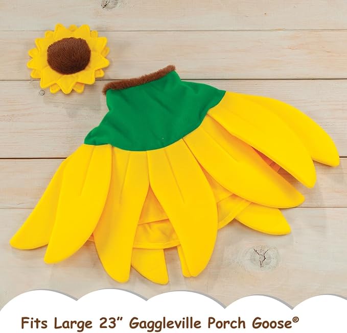Gaggleville Sunflower Goose Outfit, Fits Large 23" H Statue, by Fox | Valley Traders