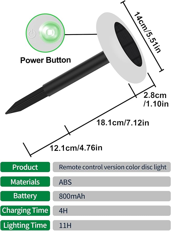 Solar Pathway Lights Outdoor Waterproof 9 Color Changing 2 Pack | Remote Control Dusk to Dawn Solar Powered LED Ground Light for Lawn, Garden, Yard, Patio, Walkway, Driveway & Landscape Decor
