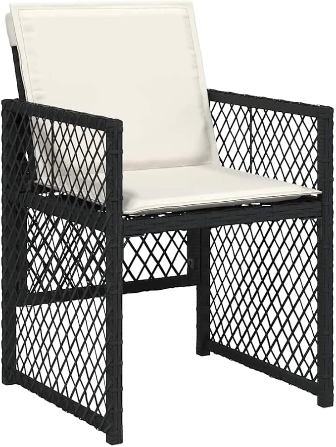 9-Piece Patio Dining Set, 8 Person Outdoor Table and Chairs Cube Set with Tempered Glass Tabletop and Removable Cushions, Modern PE Rattan Furniture for Garden, Backyard and Terrace, Black