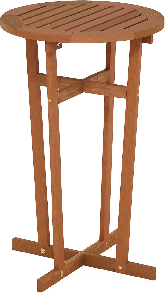 Furinno TIOMAN Patio Table, Outdoor Side Table, Patio Bar Table, Coffee Table in Teak Oil, for Patio, Garden, Porch, Natural