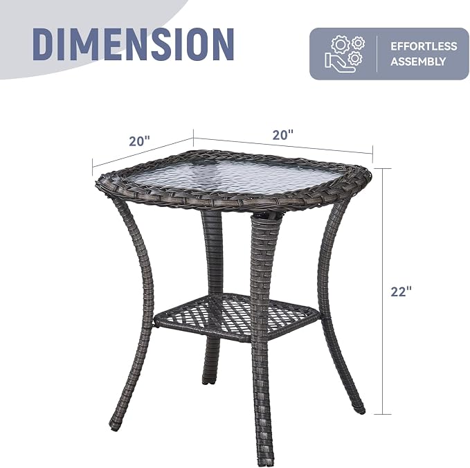 Patio Furniture Set 2 Wicker Swivel Glider Chairs 2 PE Rattan Ottomans with Patio Side Table Brown Wicker Beige Cushions Patio Conversation Set 5pcs for Garden Backyard