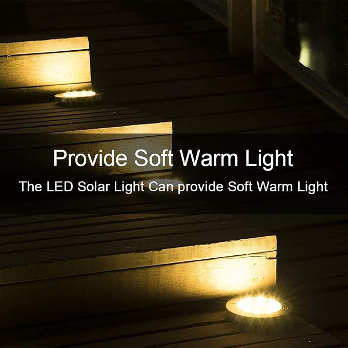 ZGWJ Solar Ground Lights,12 Pack Waterproof Solar Garden Lights, Upgraded Outdoor Garden Waterproof Bright in-Ground Lighting, Landscape Lighting for Pathway,Yard,Deck,Lawn,Patio,Walkway Warm White