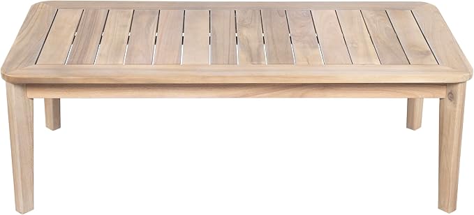Merax Outdoor Acacia Wood Coffee Table, Natural Finish, Weather-Resistant Patio & Garden Side Table