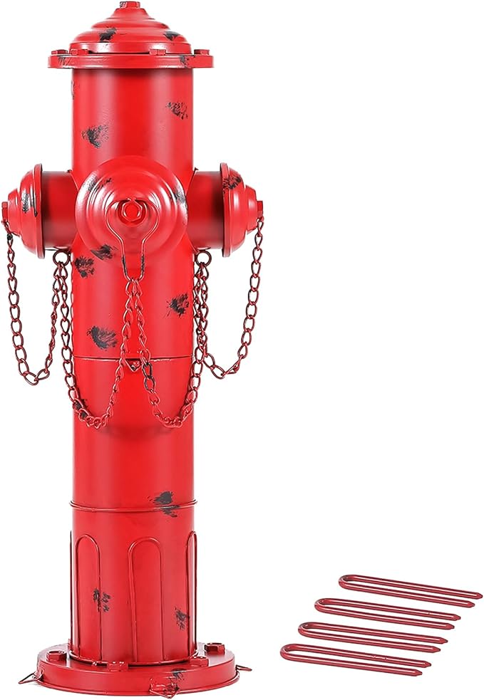 24" H Metal Fire Hydrant for Dogs to Pee On, Vintage M & L Fire Hydrant Post