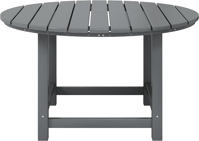 WestinTrends Malibu Kids Outdoor Patio Furniture HDPE 38" Wide Round Dining Table, Gray