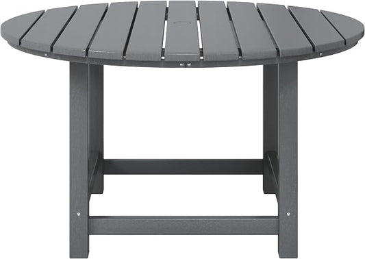 WestinTrends Malibu Kids Outdoor Patio Furniture HDPE 38" Wide Round Dining Table, Gray