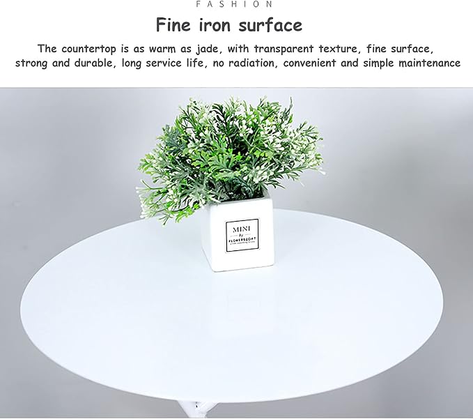 Dendritic End Table Metal Round Small Side Table Outdoor & Indoor Coffee Table for Small Spaces Bedroom Patio,Black