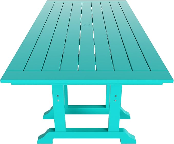 HDPE Laguna 38" X 73" Rectangular Dining Table,Turquoise