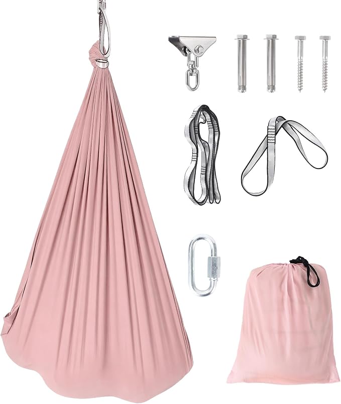 Sensory Swing, Indoor Outdoor Cuddle Hammock for Kids and Adults, with Heavy Duty Hardware, 360° Swivel, Calming Swing for Autism, ADHD and Sensory Integration