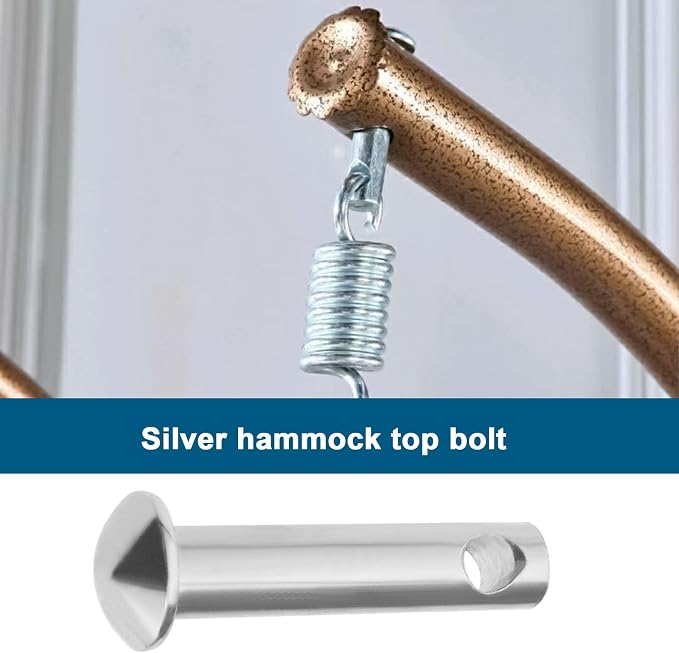 ECSiNG Hammock Top Plug Pin Silver Hammock Top Bolt Hanger Top Bolt for Hammocks Hanging Chairs Swings Hanging Furniture 8cm L Metal Steel Pin Plug