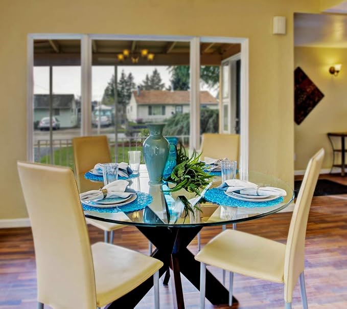 20 Inch Round Tempered Ogee Polished Edge Glass Table Top 1/2” Thick Round Glass Table Top Heavy Duty, Dining, Coffee, and Office Tables by Fab Glass and Mirror