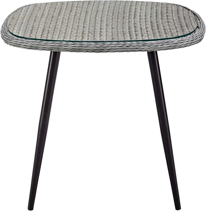 Modway EEI-3182-GRY-GRY-SET Endeavor 3 Piece Outdoor Patio Wicker Rattan Set Gray, Dining Set of 3