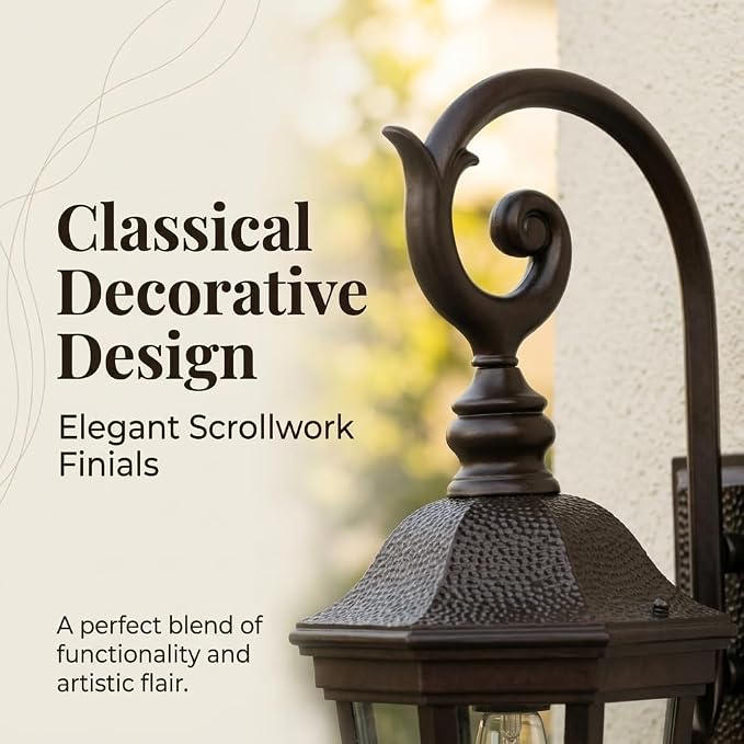 Brown Exterior Wall Sconces, 21'' Large Outdoor Porch Light Fixtures