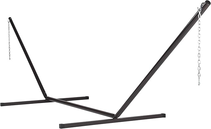 Jumbo Caribbean Rope Hammock and Metal Tri Beam Stand Mocha (Dark Blue)