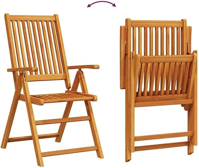 Afuera Living Contemporary Solid Acacia Wood Garden Dining Set, Foldable Design, Brown Finish, Seats 8, Durable Outdoor Patio Furniture, Modern Style for Backyard or Garden Dining