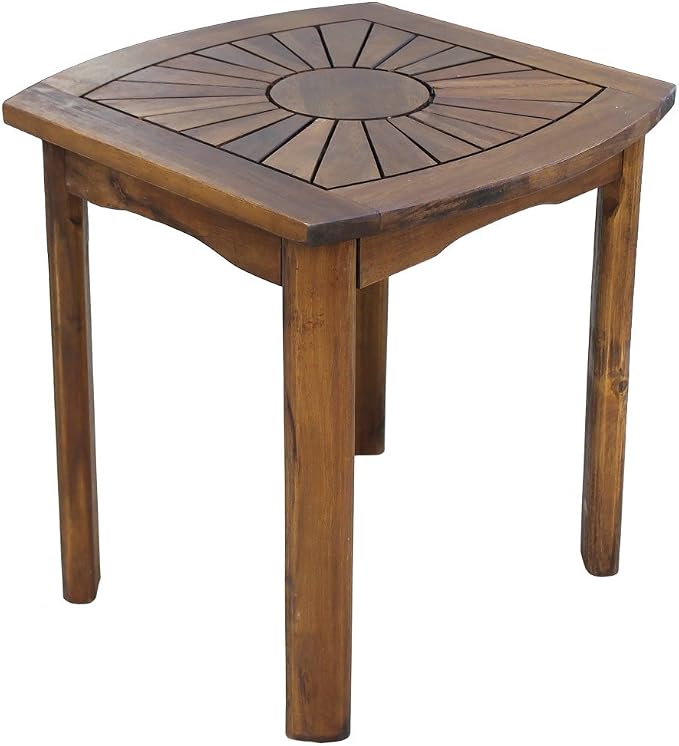 International Caravan Furniture Piece Sun Burst Square/Round Side Table